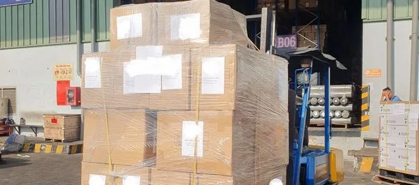 Finished pet toys being packed at the WINVN INT warehouse in Vietnam