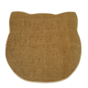 Cat relaxing on a loofah mat, showcasing its eco-friendly and non-toxic qualities, ideal for scratching and comfort."
