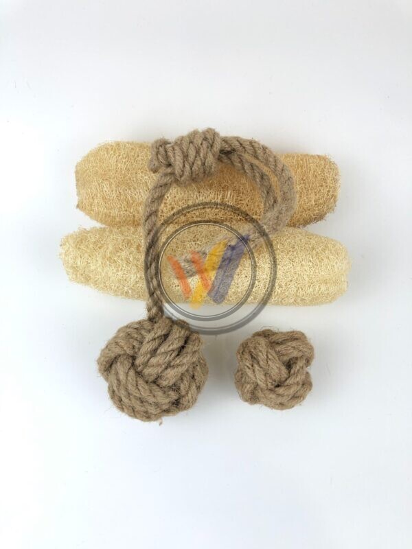 HEMP BALL PET TOY (WITH ROPE)